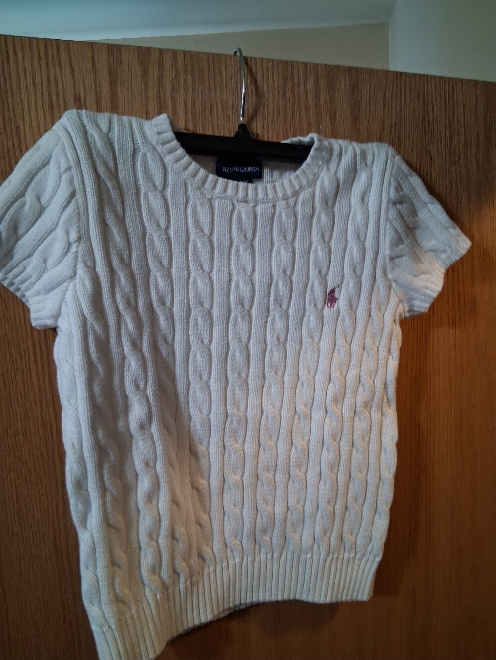 Polo Ralph Lauren Youth Classic Cable-Knit Cotton Crewneck  short sleeve Sweater